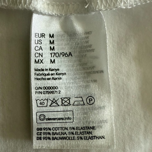 H&M Cropped Camisole Top White Basic Size M - Picture 6 of 6